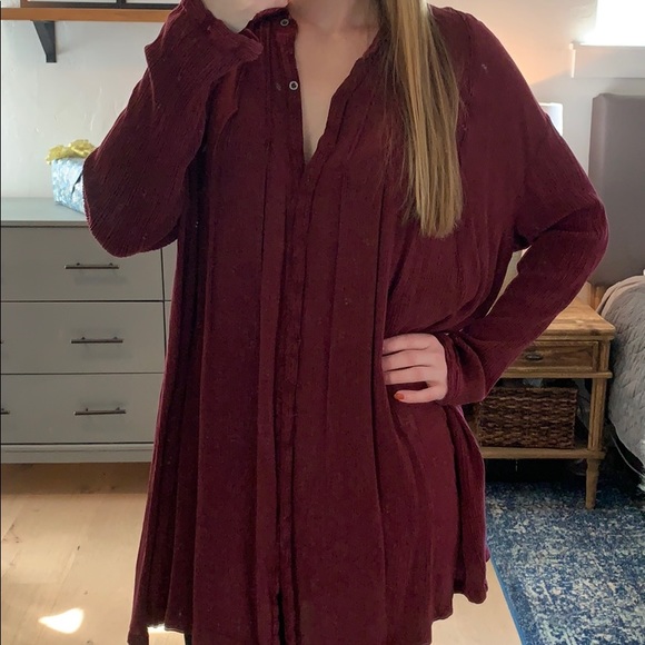 Flowy Free People Maroon Dress in Medium - Picture 4 of 6